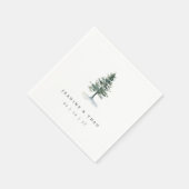 Timber Grove | Personalisierte Winterhochzeit Serviette (Ecke)