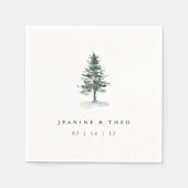 Timber Grove | Personalized Winter Wedding Serviette (Vorderseite)