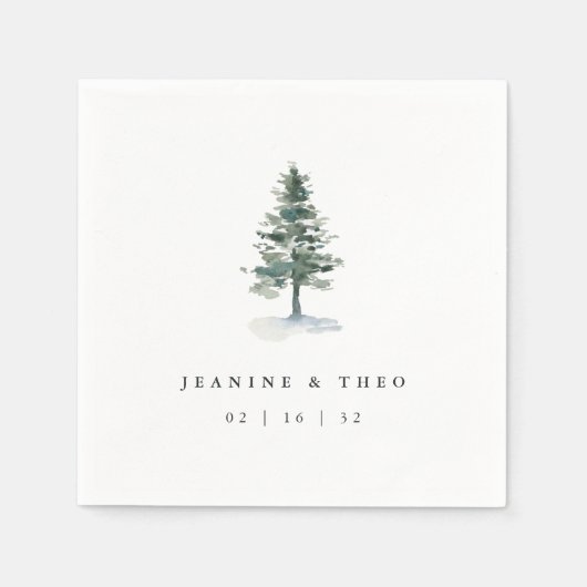 Timber Grove | Personalized Winter Wedding Serviette (Vorderseite)