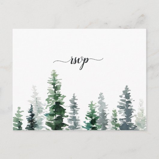 Timber Grove RSVP Postcard with Meal Choice Einladungspostkarte (Vorderseite)