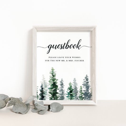 Timber Grove Wedding Gästebuchzeichen Poster
