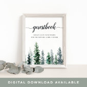 Timber Grove Wedding Gästebuchzeichen Poster