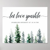 Timber Grove Wedding Sparkler Sendoff Zeichen Poster (Vorne)