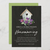 TIMBER HOLZBLUMENBLUMENHAUS PARTY EINLADUNG (Vorne/Hinten)