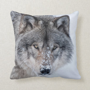 Timber Wolf Accent Pillow Kissen