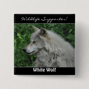 Timber Wolf Gray Wolf Wild Animal Button
