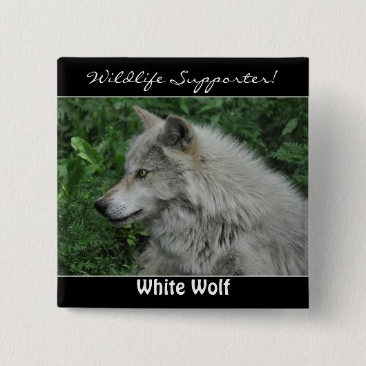 Timber Wolf Gray Wolf Wild Animal Button (Vorderseite)
