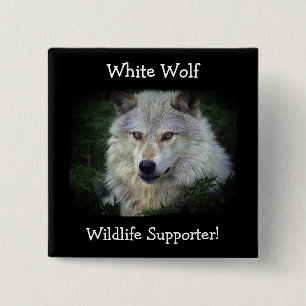 Timber Wolf Gray Wolf Wild Animal Button