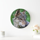 Timber Wolf Große Wanduhr (Zuhause)