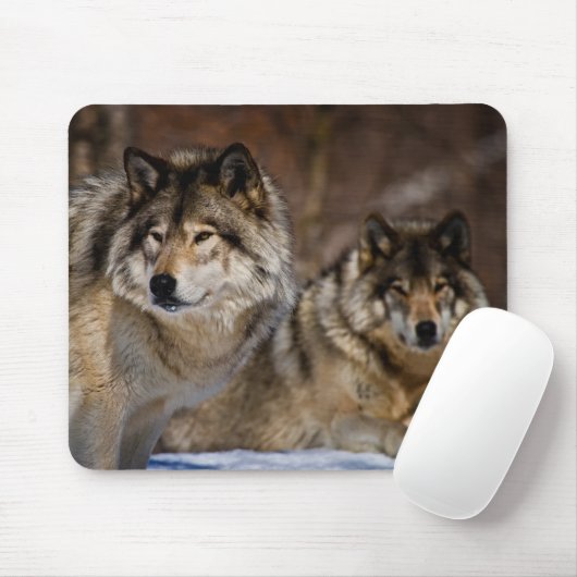 Timber Wolf Mouse Pad Mousepad (Mit Mouse)