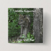 Timber Wolf Pup Wildlife ID Button (Vorderseite)