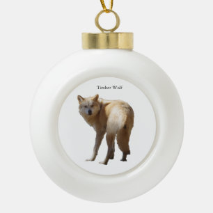 Timber Wolf-Schmuck Keramik Kugel-Ornament