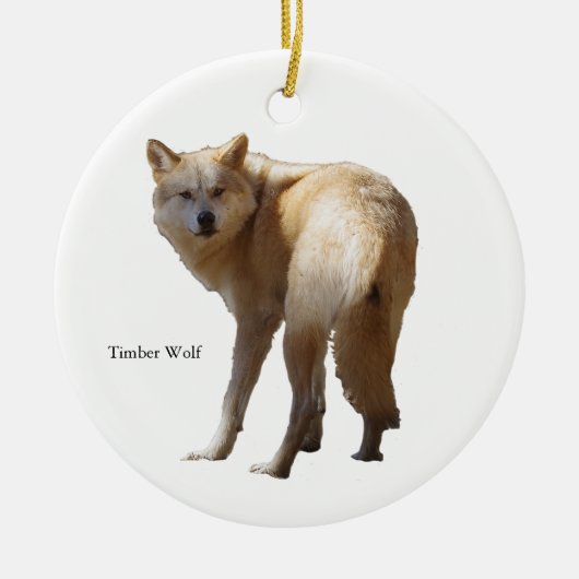 Timber Wolf-Schmuck Keramik Ornament (Vorne)