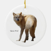 Timber Wolf-Schmuck Keramik Ornament (Hinten)
