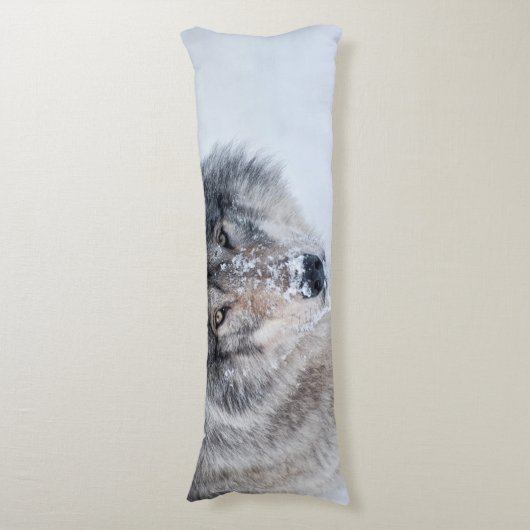 Timber Wolf Seitenschläferkissen (Vorderseite Vertikal)