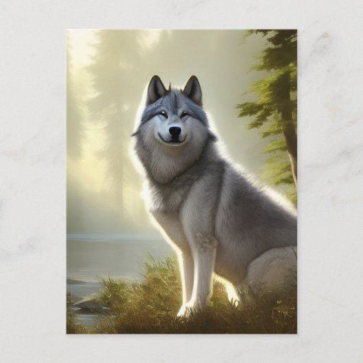 Timber Wolf Wildlife Portrait Postkarte (Vorderseite)