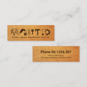 Timber Wood Brown Handyman Tools Mini Visitenkarte (Vorne/Hinten)