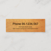 Timber Wood Brown Handyman Tools Mini Visitenkarte (Rückseite)