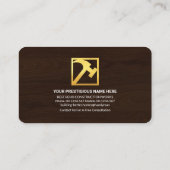 Timber Wood Gold Handyman Gebäude Tools Visitenkarte (Rückseite)