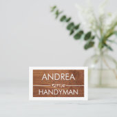Timber Wood White Frame Handyman Visitenkarte (Stehend Vorderseite)
