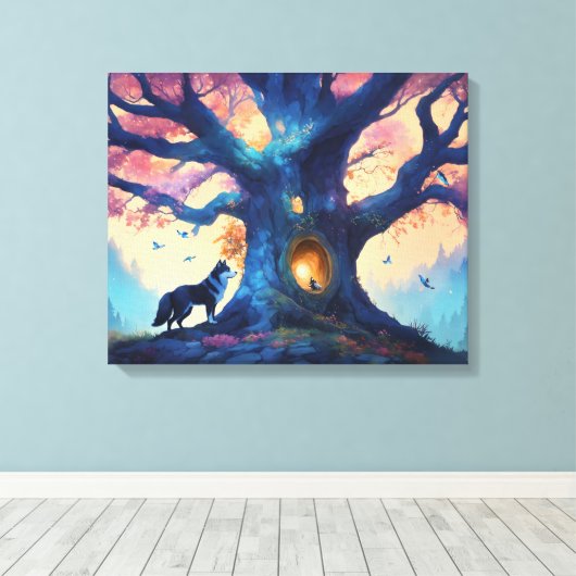 Timberland Wolf Leinwanddruck (Insitu (Holzboden))