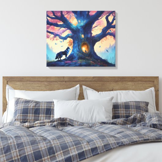 Timberland Wolf Leinwanddruck (Insitu (Schlafzimmer))