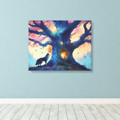 Timberland Wolf Leinwanddruck (Insitu (Holzboden))