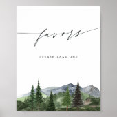 Timberline-Aquarell-Gebirgs-Wald-Geschenk-Schild Poster (Vorne)