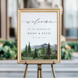 Timberline Begrüßungsschild für eine Hochzeit im Poster