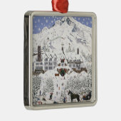 Timberline-Häuschen Silbernes Ornament (Rechts)