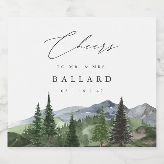 Timberline | Hochzeit des Gebirgswaldes Bierflaschenetikett (Einzelnes Label)