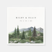 Timberline | Hochzeit des Wasserfarbenwaldes Serviette (Vorderseite)