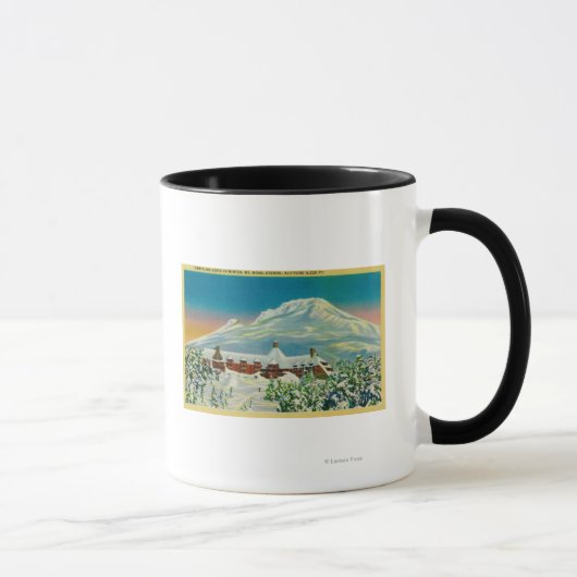 Timberline Lodge im Winter am Berg Hood Tasse (Rechts)