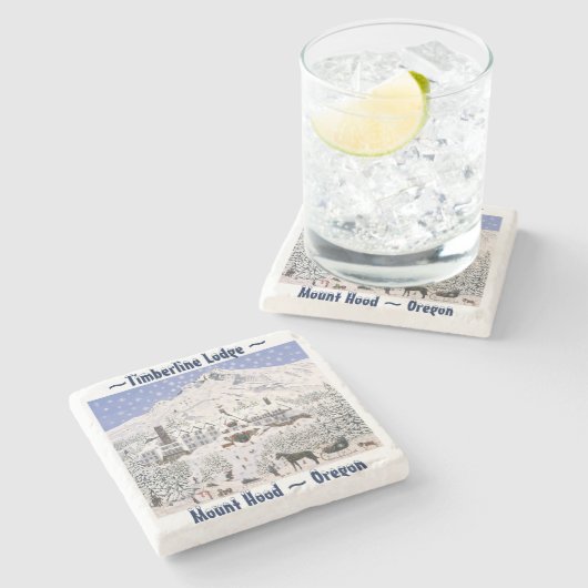 Timberline Lodge Stone Untersetzer (Seitenansicht)