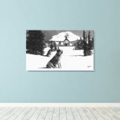 Timberline Lodge und "Lady" die Besitzerin Leinwanddruck (Insitu (Holzboden))