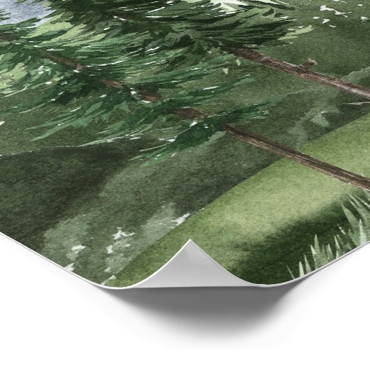 Timberline | Mountain Forest Wedding Welcome Sign Poster (Ecke)