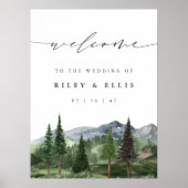 Timberline | Mountain Forest Wedding Welcome Sign Poster (Vorne)