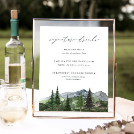 Timberline | Mountain Wedding Signature Drink Sign Poster