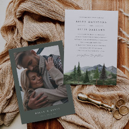 Timberline | Photo Back Forest & Mountain Wedding Einladung