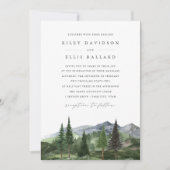 Timberline | Photo Back Forest & Mountain Wedding Einladung (Vorderseite)