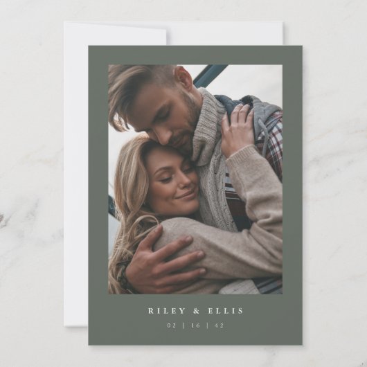 Timberline | Photo Back Forest & Mountain Wedding Einladung (Rückseite)