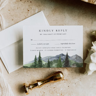 Timberline Rustikale Hochzeitsmahlzeit RSVP Karte