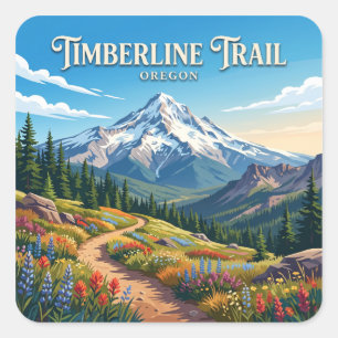 Timberline Trail Government Camp Quadratischer Aufkleber