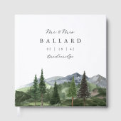 Timberline | Watercolor Mountain Forest Wedding Gästebuch (Vorderseite)