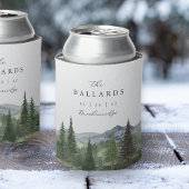 Timberline | Watercolor Mountain Wedding Favor Dosenkühler
