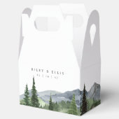 Timberline | Watercolor Mountain Wedding Geschenkschachtel (Geöffnet)