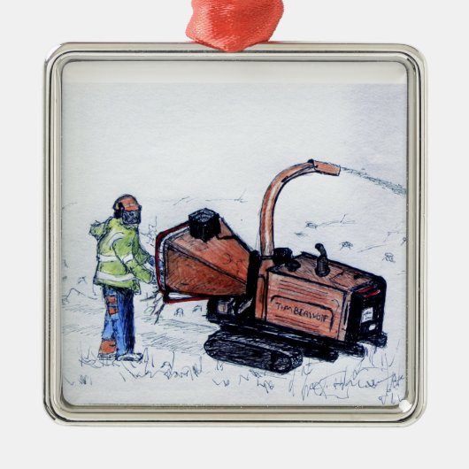 Timberwolf hölzerner Abklopfhammer Ornament Aus Metall (Vorne)