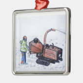 Timberwolf hölzerner Abklopfhammer Ornament Aus Metall (Links)