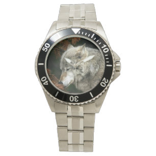 Timberwolfgesicht Armbanduhr