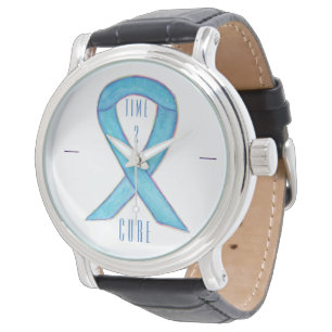 Time 2 Heilung Blue Awareness Ribbon Wrist Watch Armbanduhr